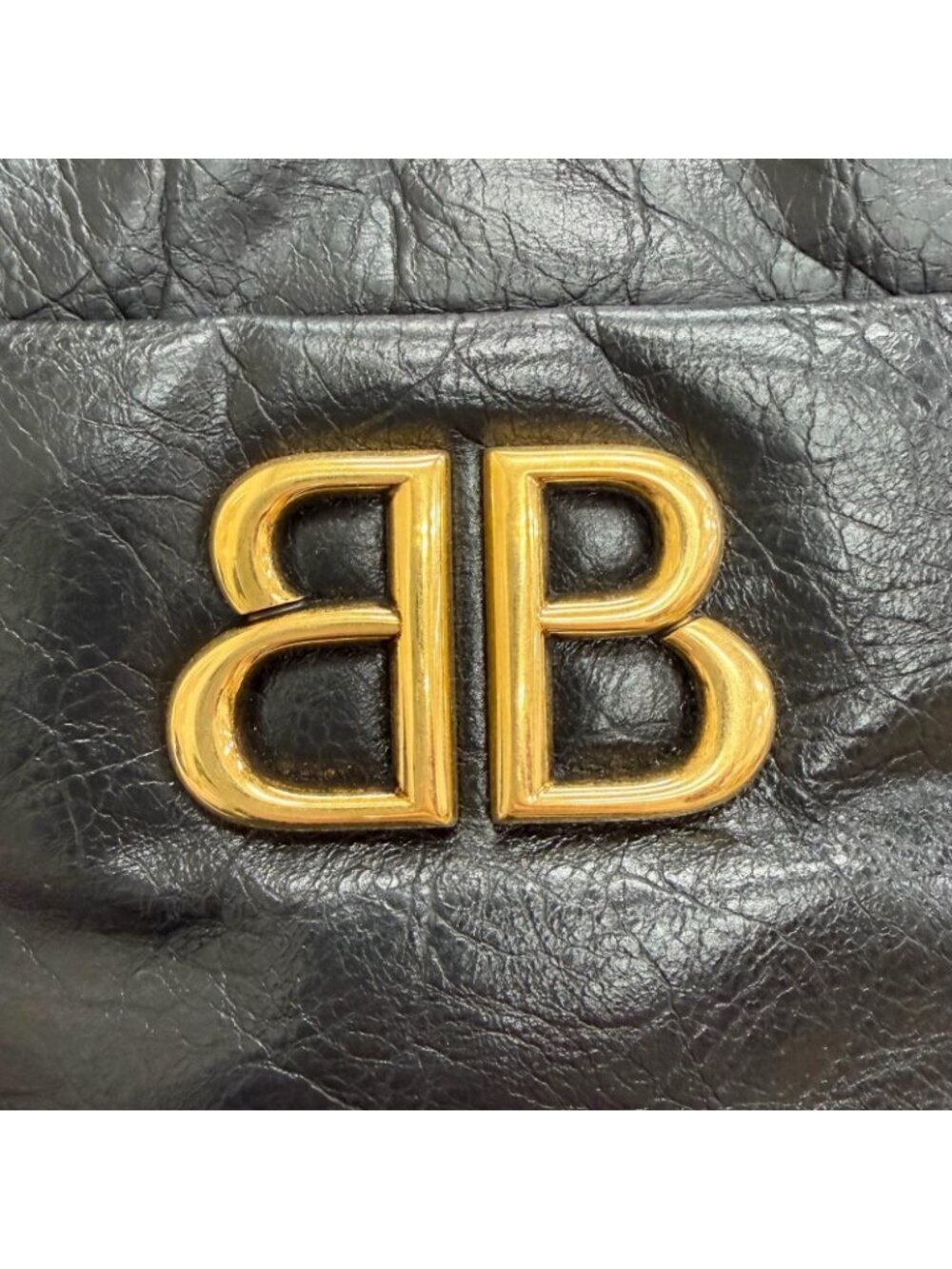 Balenciaga Monaco Arena Calfskin Camera Bag Chain Black Antique Gold - Picture 10 of 13